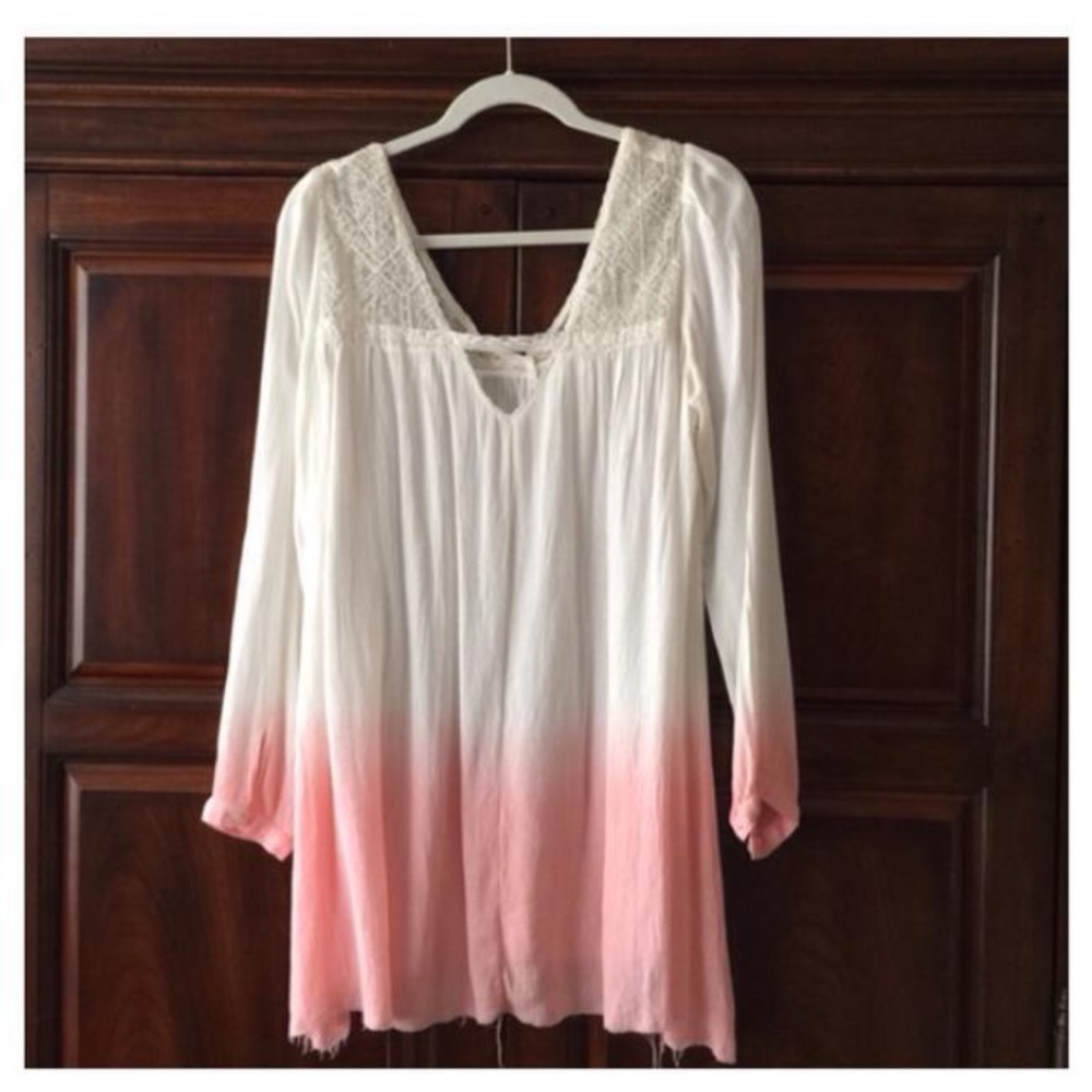 Free People Pink Ombre Baby Doll  Dress